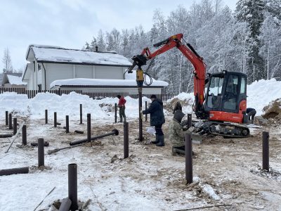 Установка забивных свай